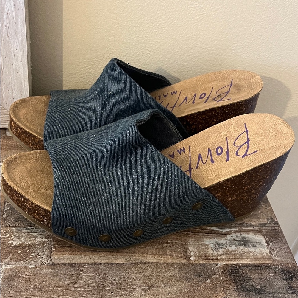 Blowfish Women's Blue Denim Mules